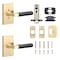 Sure-Loc Hardware Sure-Loc Hardware Levanto Privacy Rosette, Satin Brass, Smooth Grip in Flat Black LV102 SB GRIP-SM FBL - alternate 3